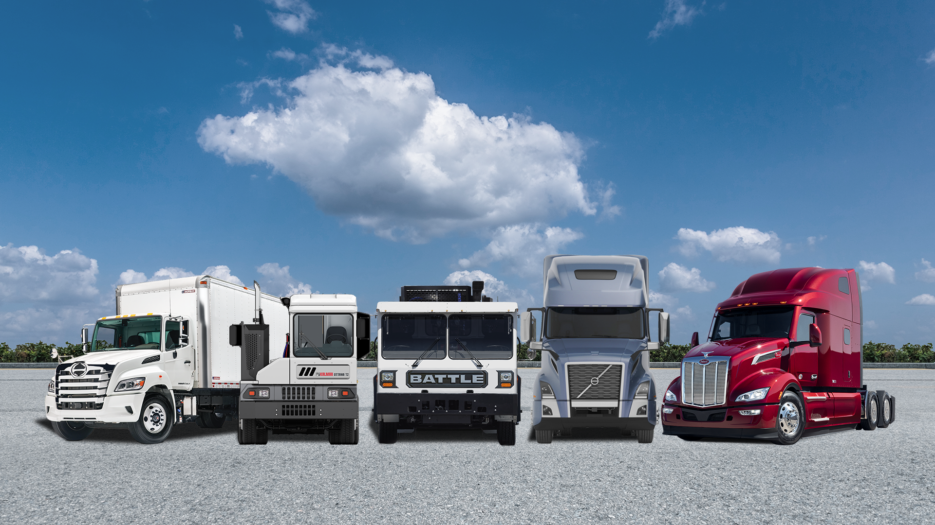 Truck Collage - HINO-Volvo-BM-PB Truck collage - Peterbilt, Hino, Volvo, Battle
